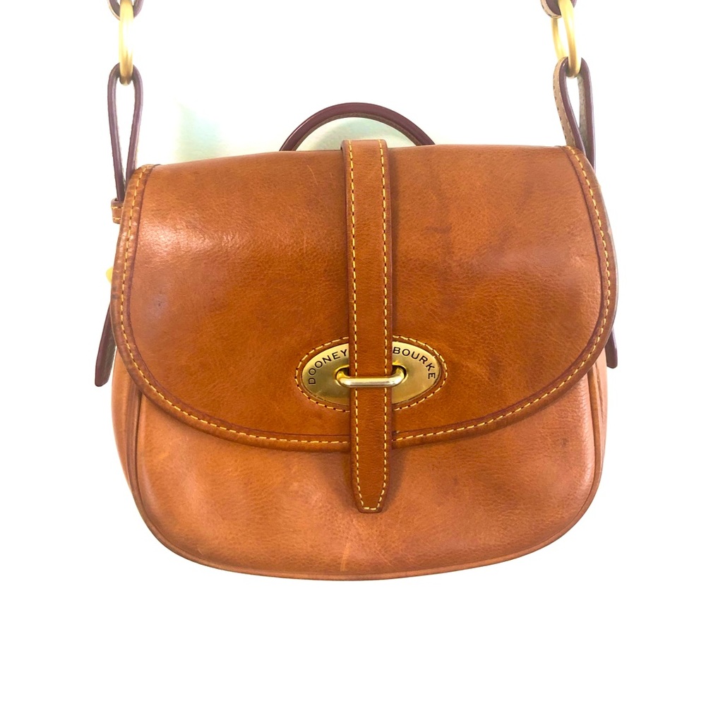Dooney & Bourke tan leather cross-body satchel